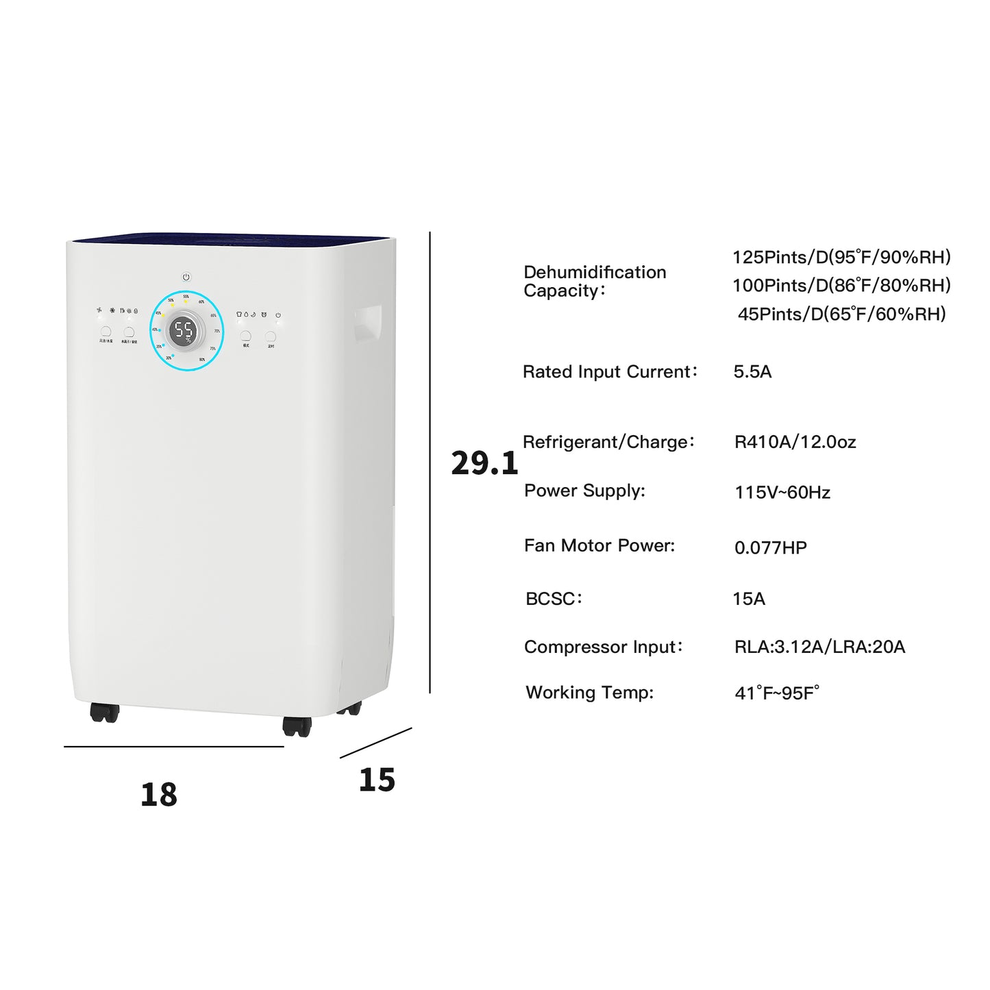 100-Pint 8500 sq. ft. Commercial Grade Dehumidifiers with Pump