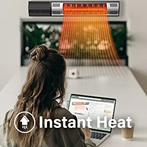 Simple Deluxe Wall Mounted Patio Outdoor Heater with Remote Control