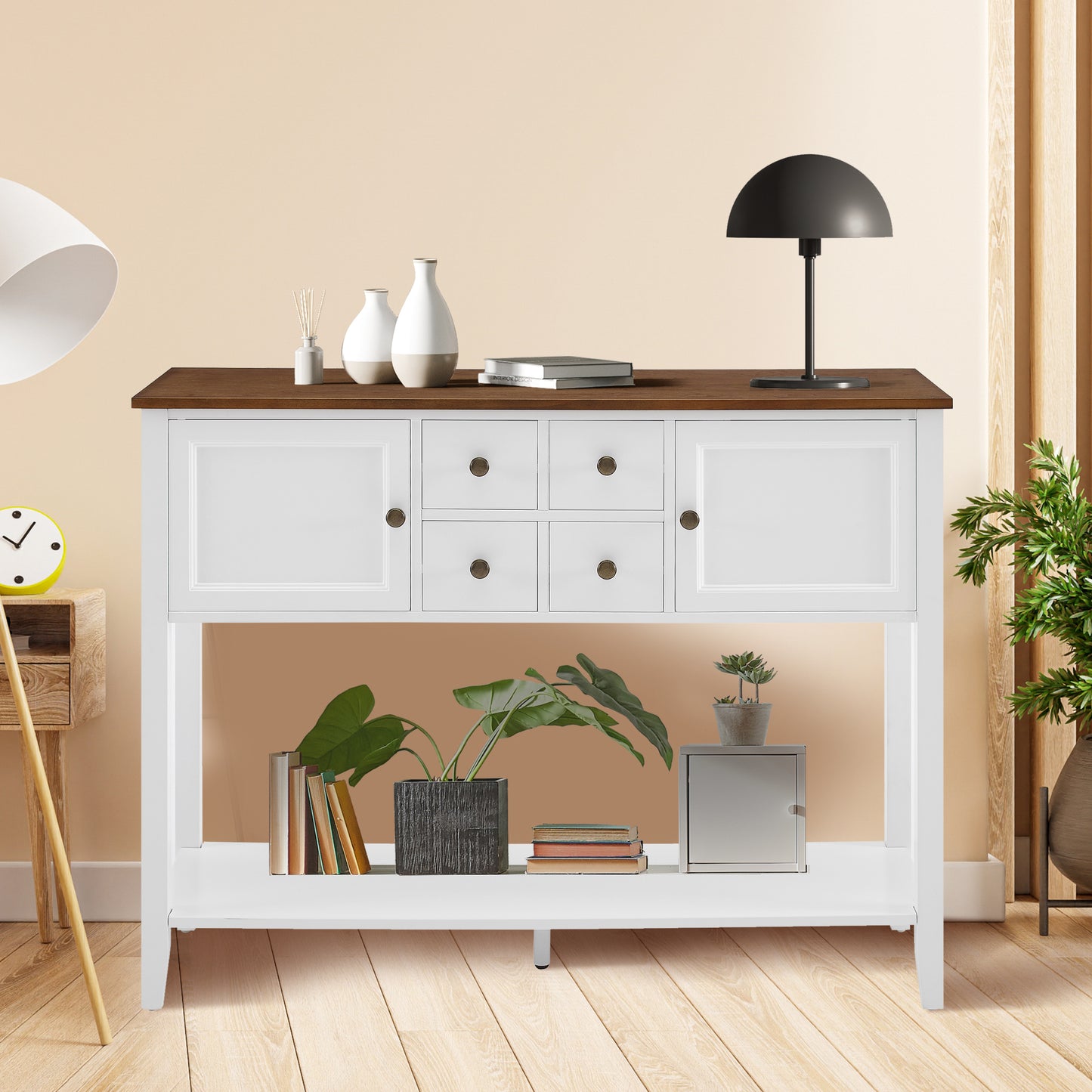 Sideboard Buffet Storage Cabinet with Storage Drawers and Large Shelf