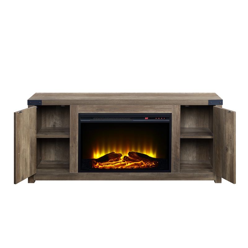 12"W Fireplace in Rustic Oak Finish
