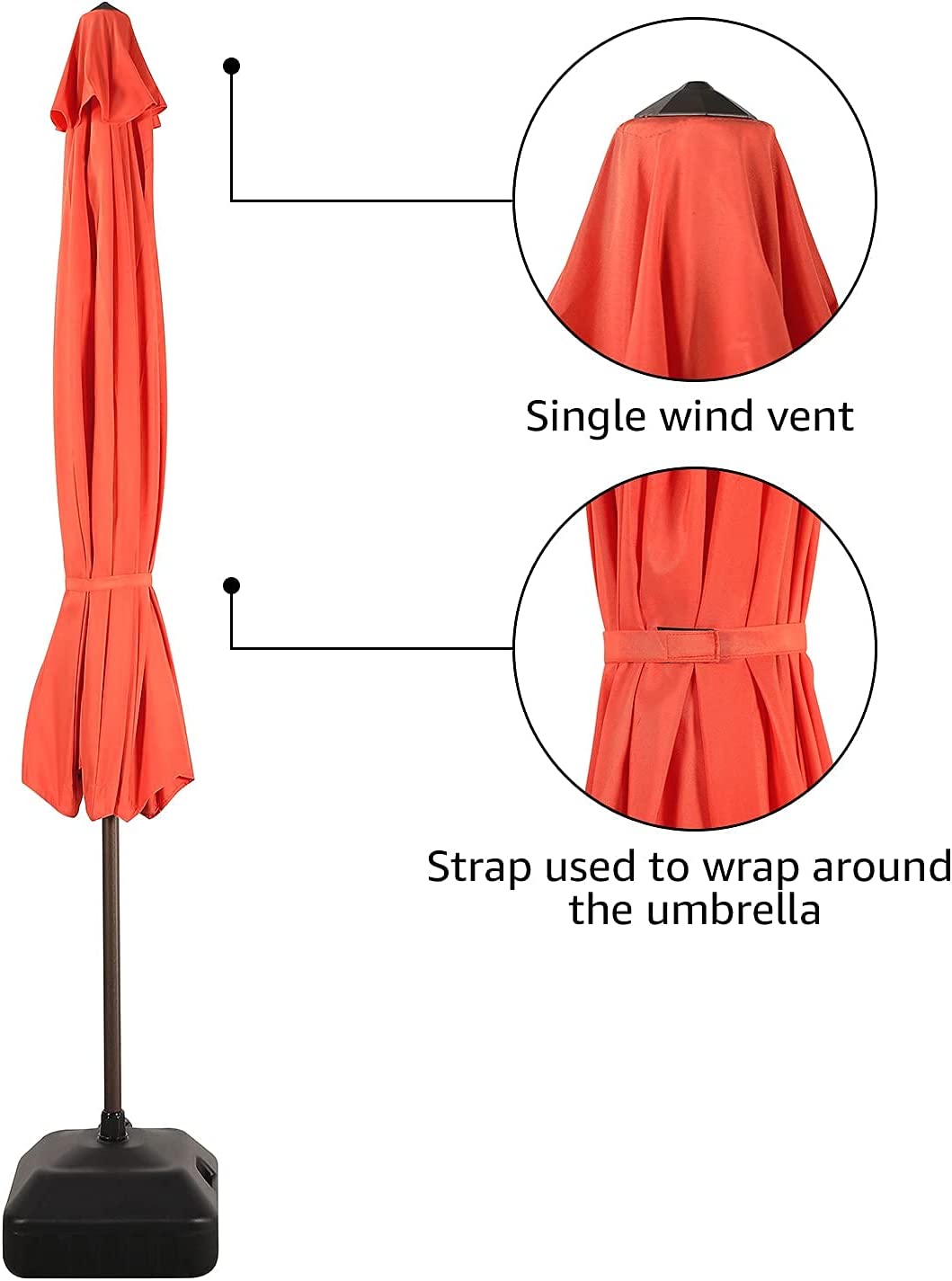 11' Patio Umbrella with 8 Steel Ribs and Crank