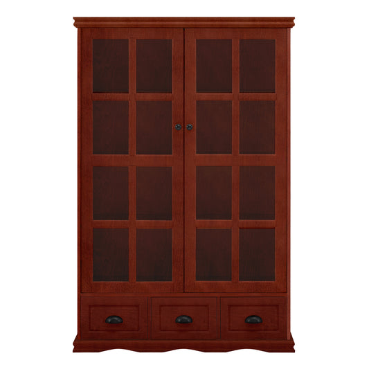 Storage Cabinet with Tempered Glass Doors and Adjustable Shelves