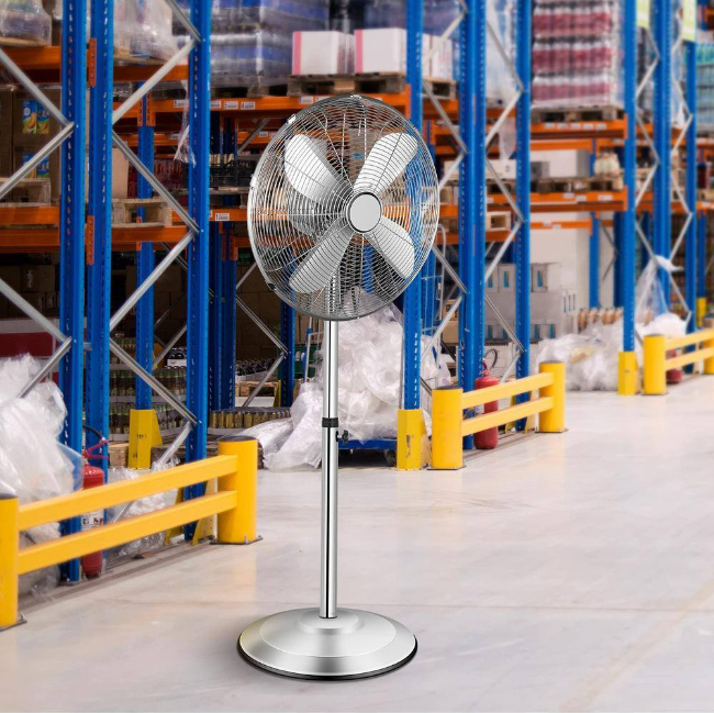 16 Inch Stand Fan, Adjustable Heights, 3 Settings Speeds
