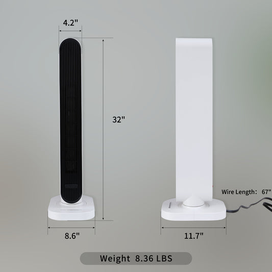 32 Inch Electric Space Heater with Remote 4 Heat Modes Setting, Overheating Protection