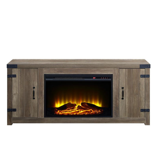 12"W Fireplace in Rustic Oak Finish
