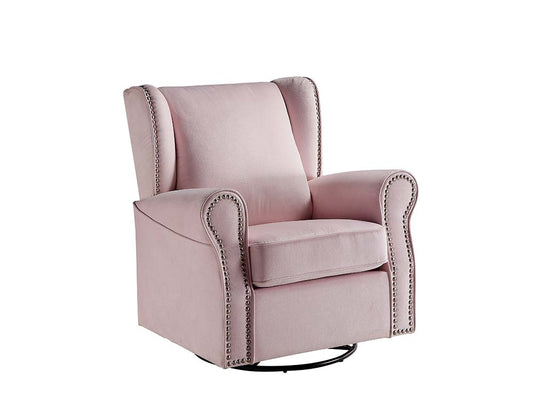 Swivel Chair w/Glider , Pink Fabric