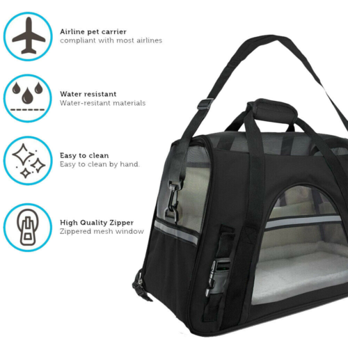 Cat Carrier,Soft-Sided Pet Travel Case Carrier for Cats,Dogs Puppy Comfort Portable Foldable Pet Bag Airline Approved Portable Foldable Travel Bag