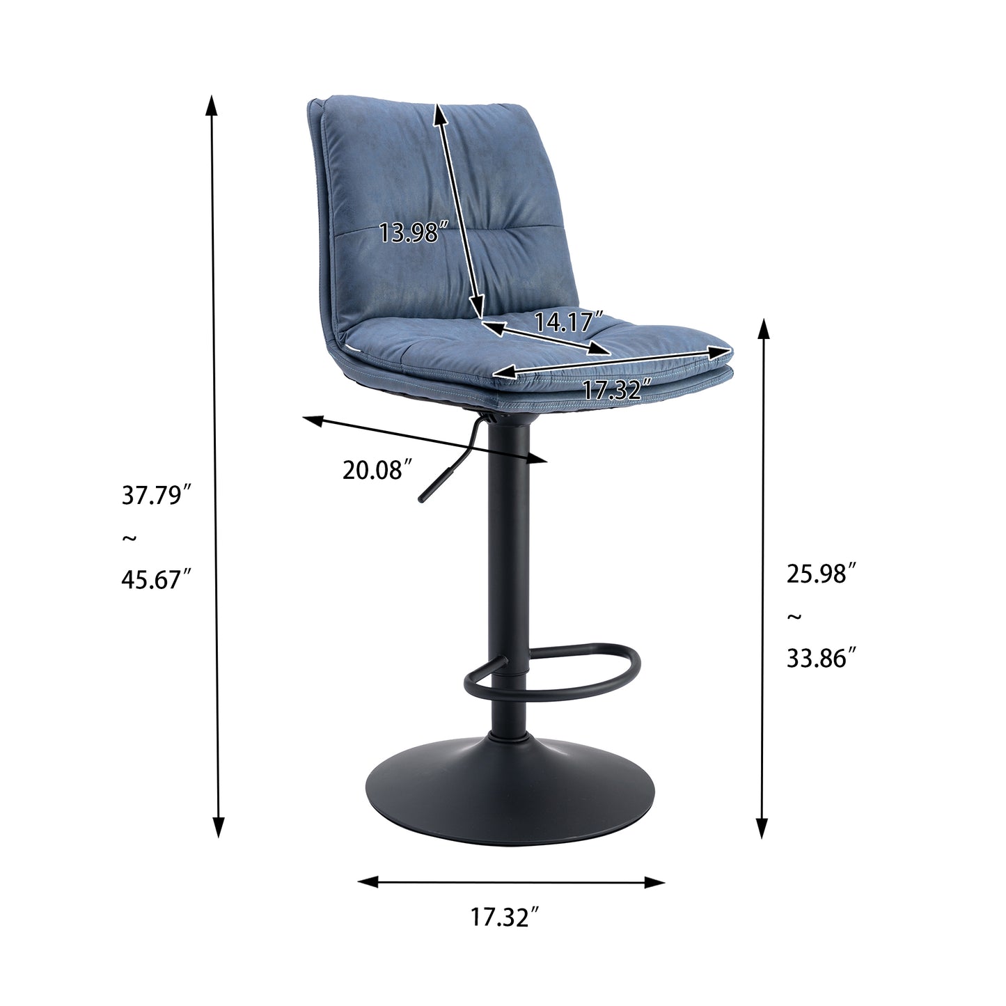 Bar Stool With Backrest And Footrest, 2 Sets