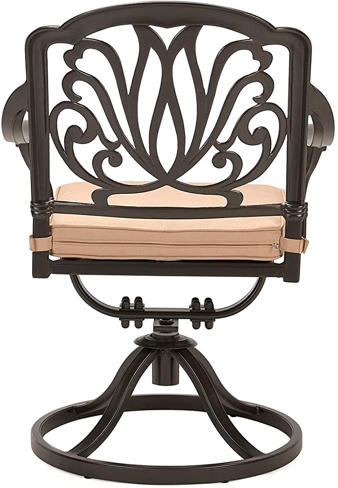 Outdoor Chairs Swivel Patio Dining Chairs with Cushion,2 Pcs