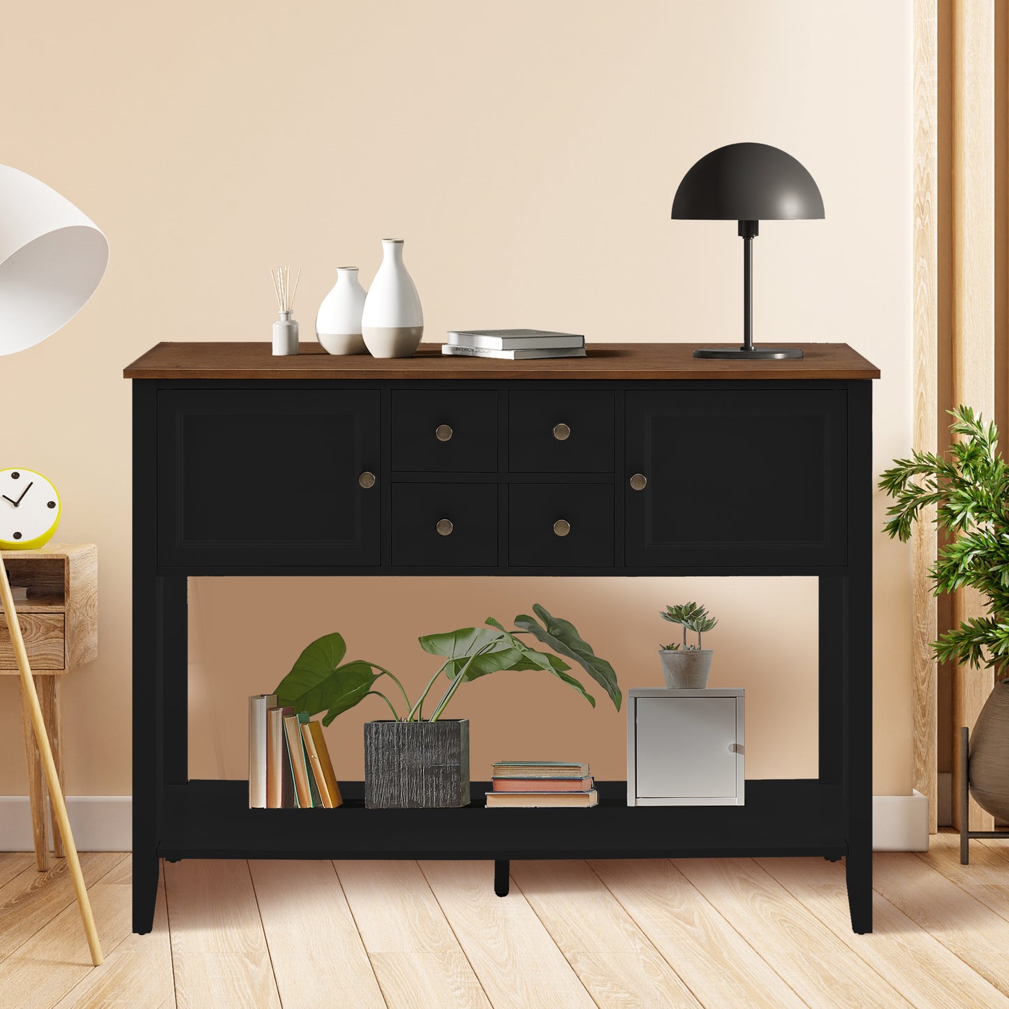 Sideboard Buffet Storage Cabinet with Storage Drawers and Large Shelf