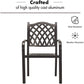 2 Stackable Outdoor Patio Dining Chairs, Rust-Free Cast Aluminum Frame Chair