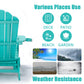 TALE Folding Adirondack Chair with Pullout Ottoman with Cup Holder, Oaversized, Poly Lumbe