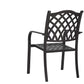 2 Stackable Outdoor Patio Dining Chairs, Rust-Free Cast Aluminum Frame Chair