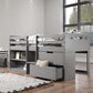 Twin Loft Bed w/Storage, Gray Finish