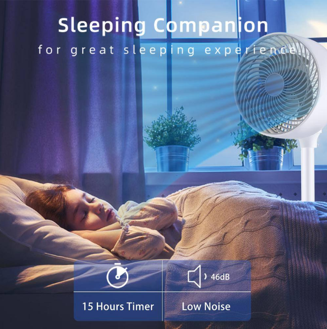 7 Inch Air Circulation Fan, 3 Speeds & 3 Modes, 70° Oscillating Circulating Fan