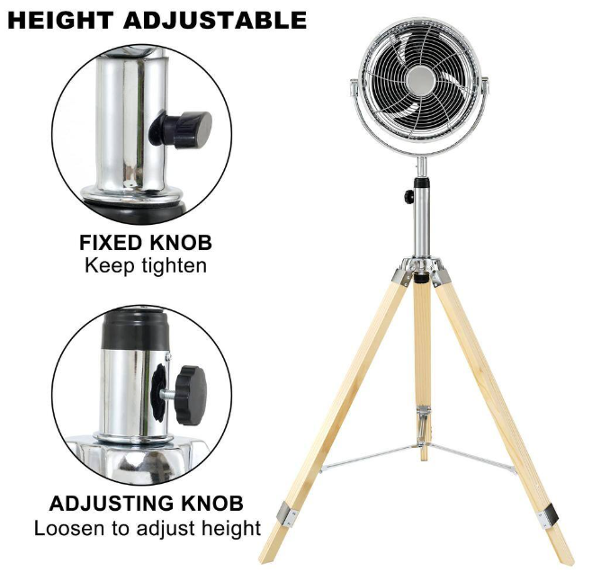 10 Inch Tripod Pedestal Fan, 3-Speed Adjustment, Multiple Wide Angle Standing Fan