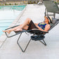Outdoor Zero Gravity Reclining Lounge Chair With Sun Shade Black+Grey