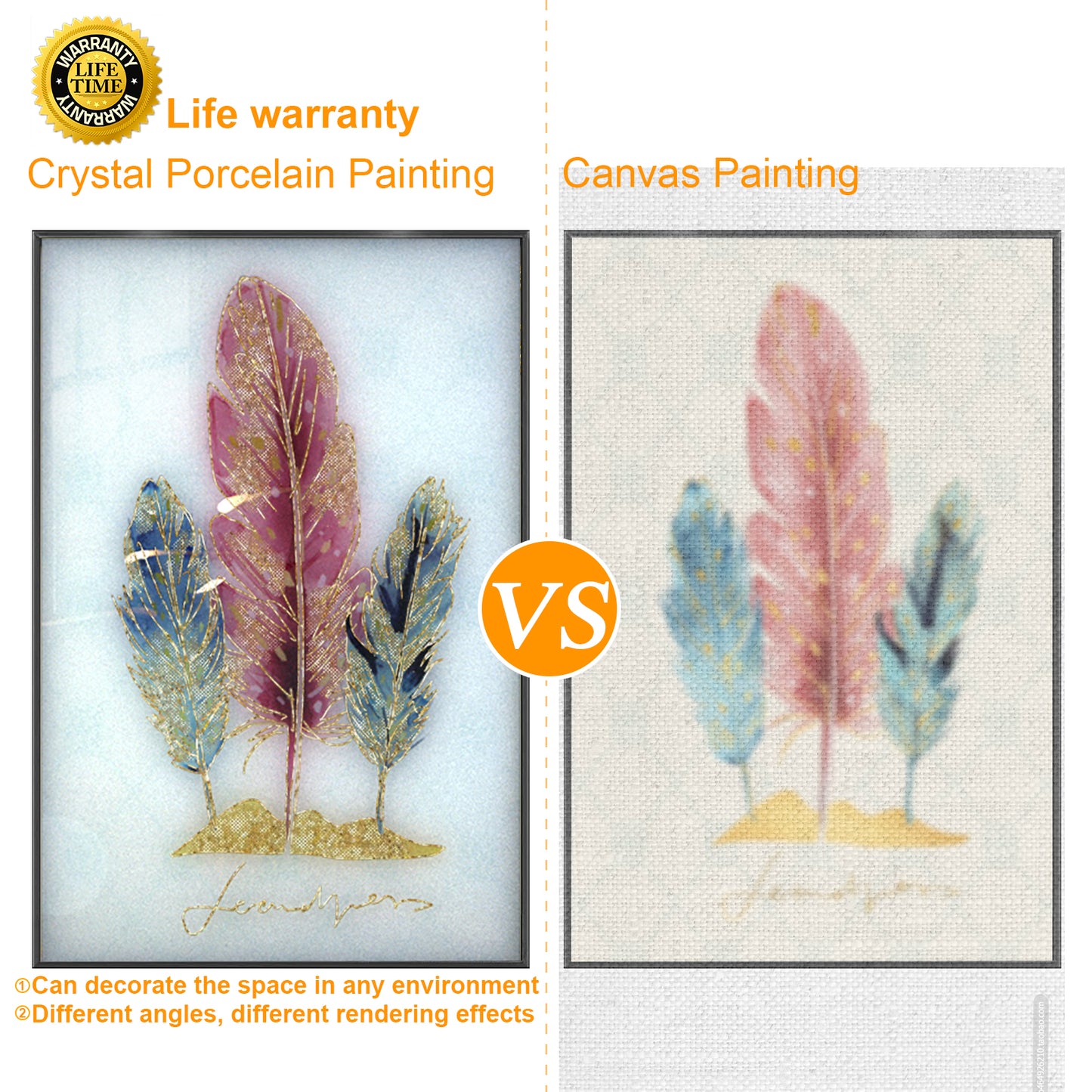 4mm Tempered Glass Wall Art, UV Digital Printed,warm color, Wall Decor