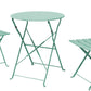 Mydepot SR Steel Patio Bistro Set, Folding Outdoor Patio Furniture Sets, 3 Piece Patio Set of Foldable Patio Table and Chairs