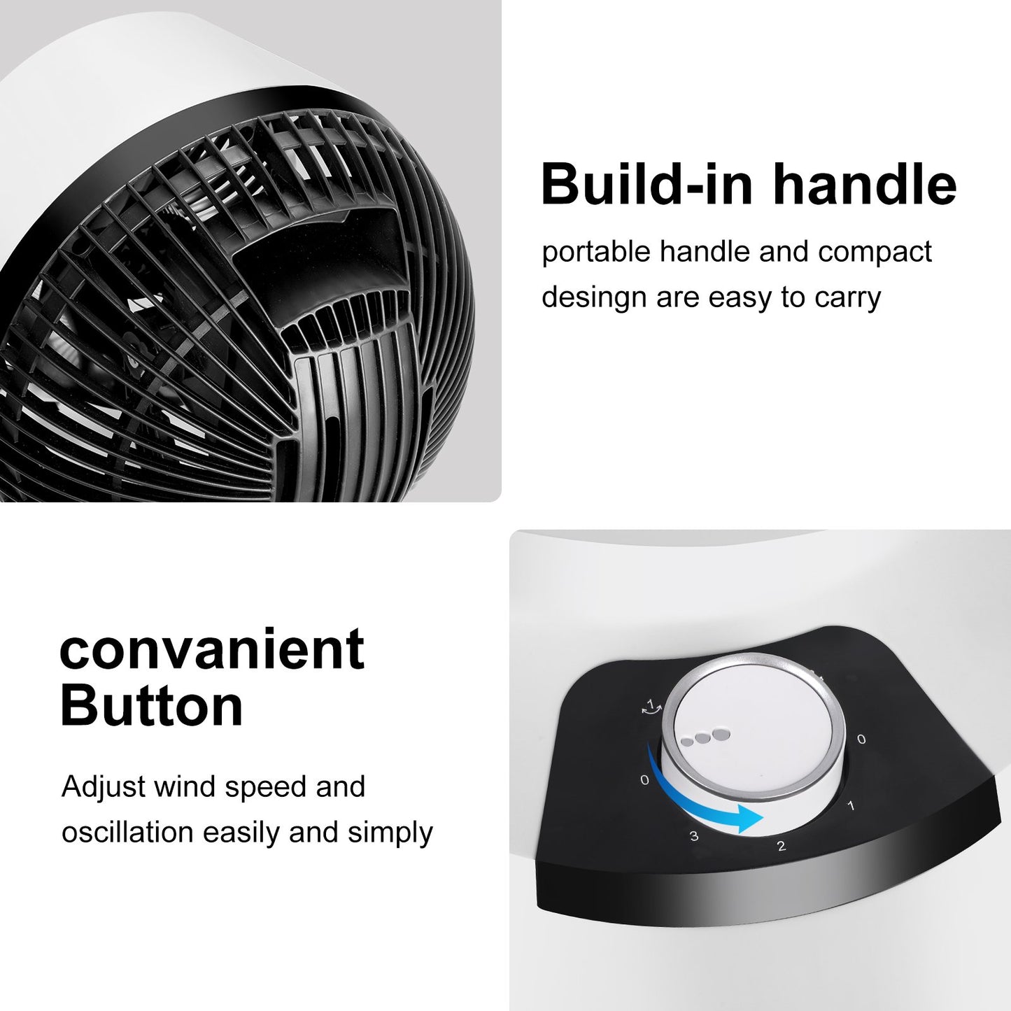 9 inch Personal Desktop Fan with 3 Speeds