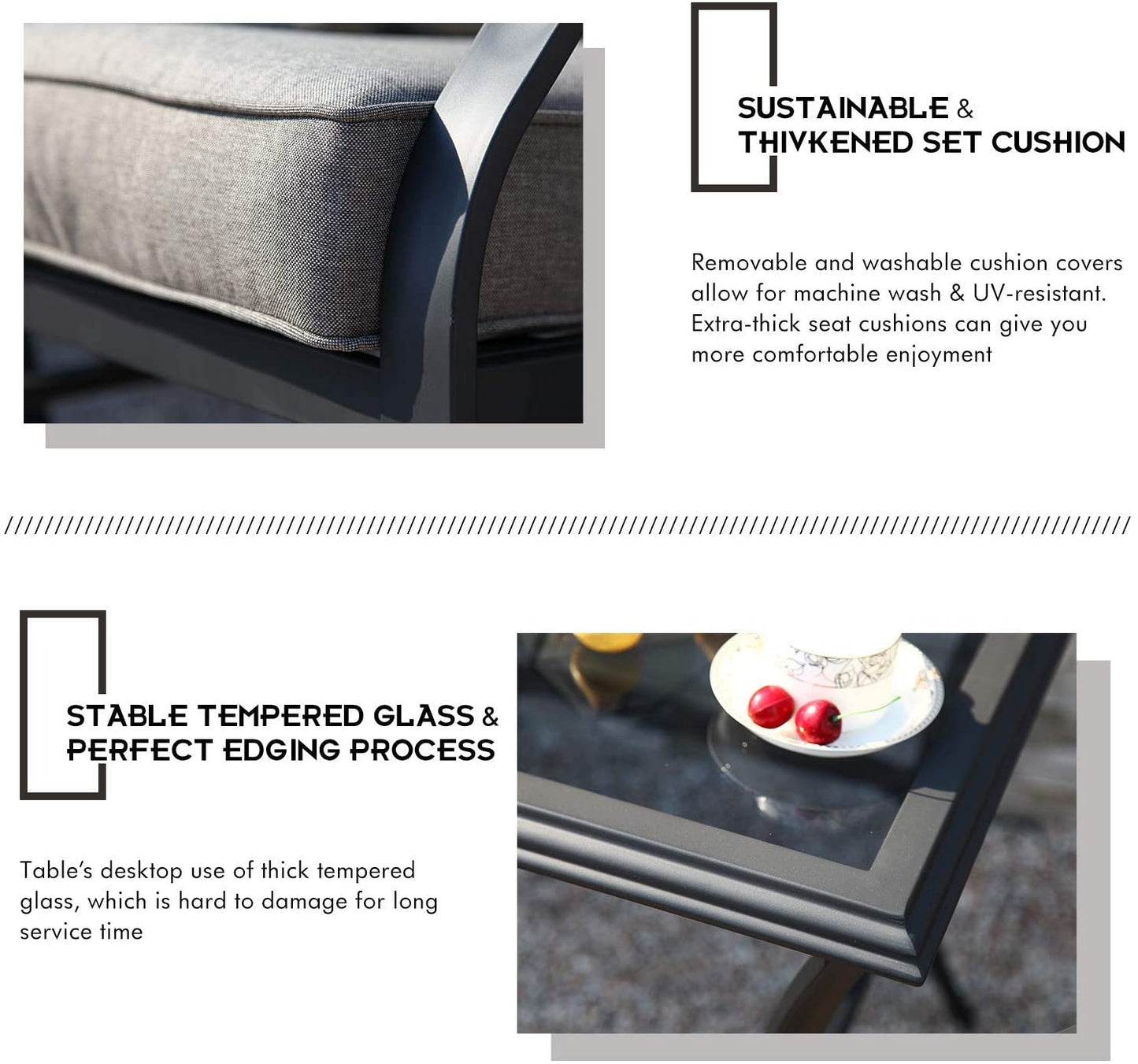 5 PCS Outdoor Patio Conversation Set  Rocking Patio Chair Set