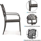 2 Stackable Outdoor Patio Dining Chairs, Rust-Free Cast Aluminum Frame Chair