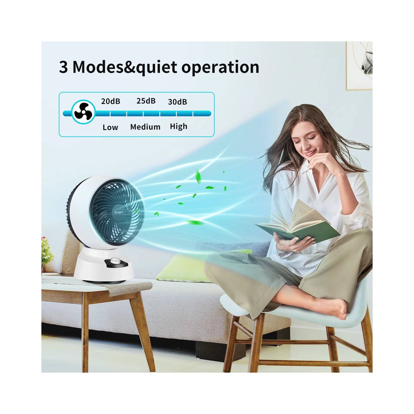 9 inch Personal Desktop Fan with 3 Speeds