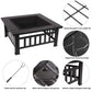 32 inch Outdoor Fire Pit Table Outside Backyard Patio Square Firepit Table