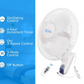 16 Inch White Digital Wall Mount Fan with Remote Control 3 Speed-3 Oscillating Modes