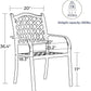 2 Stackable Outdoor Patio Dining Chairs, Rust-Free Cast Aluminum Frame Chair
