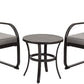 Mydepot SR 3 Piece Outdoor Patio Furniture Set Bistro Set 2 Wicker Chairs with Cushion and Coffee Table