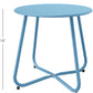 Steel Patio Side Table Outdoor Round End Table, Metal-blue