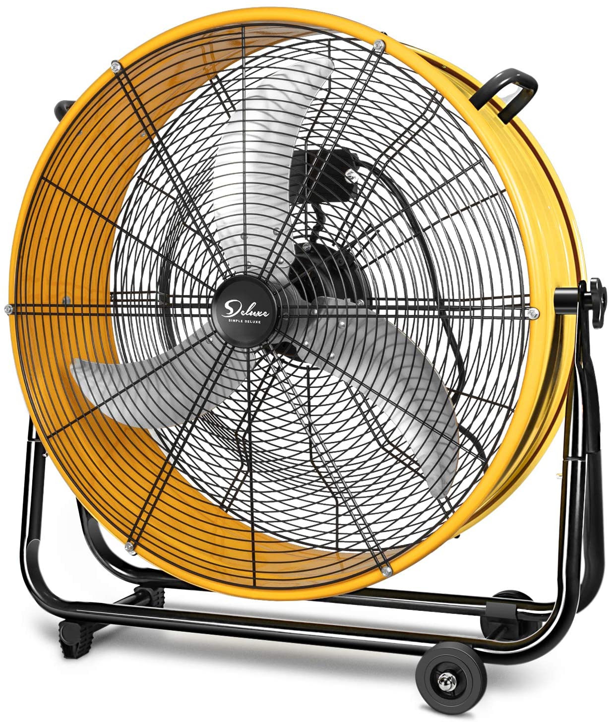 Yellow Multi-Purpose High Velocity Floor Fan or Wall Fan