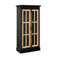 3-Tier Small Curio Cabinet with Adjustable Shelves and Industrial Style Door Handle