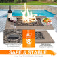 28" Square 48000 BTU Outdoor Propane Gas Fire Pit Table