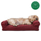 FurHaven Pet Products Quilted Pillow Sofa Pet Bed for Dogs & Cats, Wine Red, Small