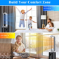 35 inch Space Heater Bladeless Tower Fan, Heater & Cooling Air Purifier, with Remote Control, Air Circulator Fan-Black