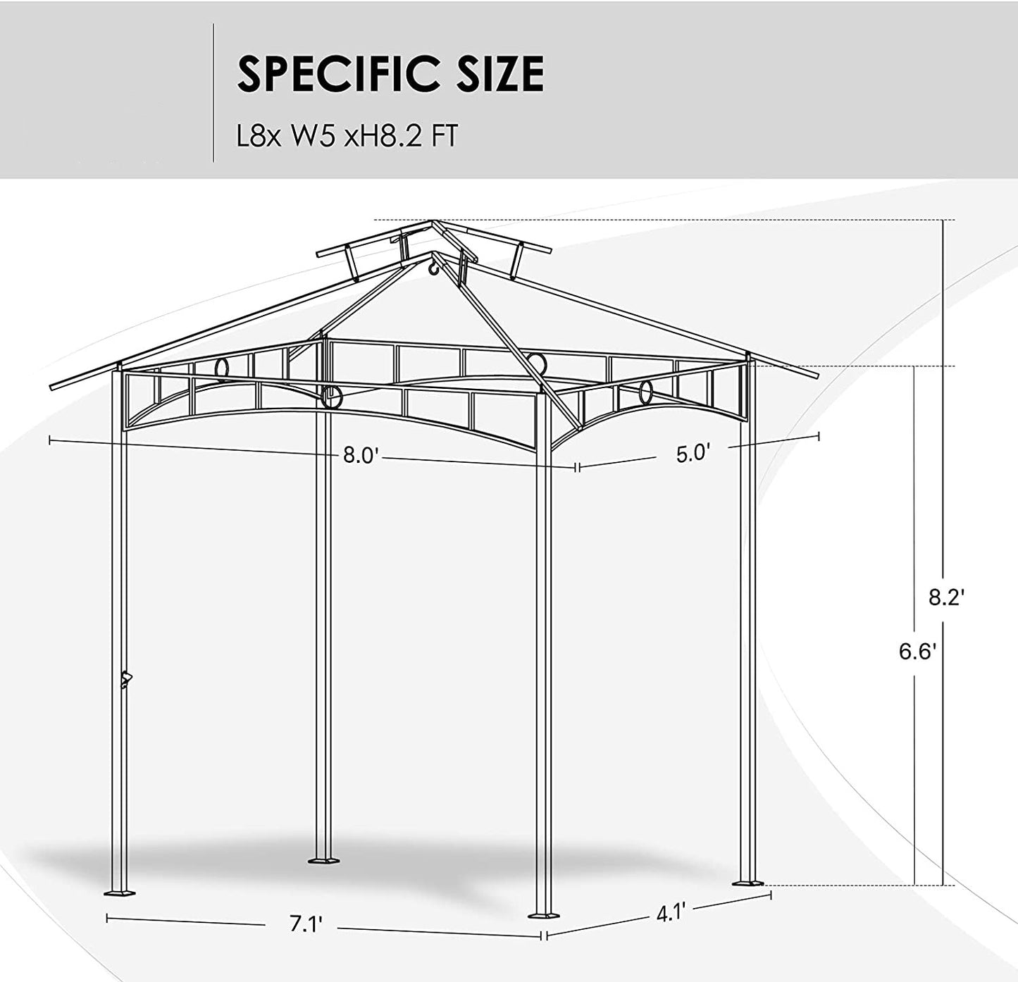 Patio Canopy Shelter for Outdoor BBQ , Water Resistance Tent