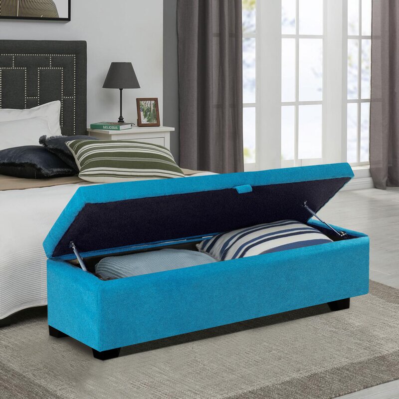 Mydepot 51.2'' Wide Tufted Rectangle Storage Ottoman with Storage