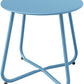 Steel Patio Side Table Outdoor Round End Table, Metal-blue