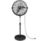 18 Inch Black Pedestal Standing Fan, High Velocity, Heavy Duty Metal