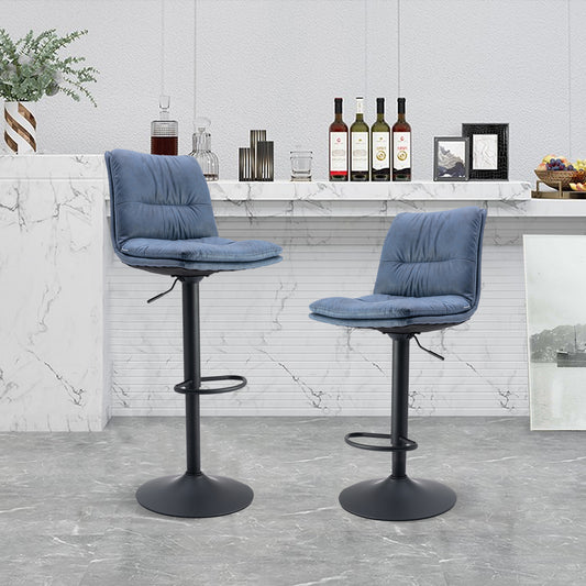 Bar Stool With Backrest And Footrest, 2 Sets