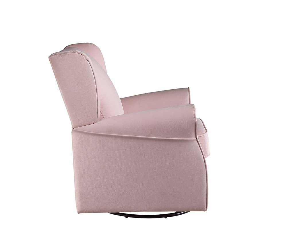 Swivel Chair w/Glider , Pink Fabric