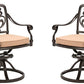 Outdoor Chairs Swivel Patio Dining Chairs with Cushion,2 Pcs