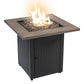 28" Square 48000 BTU Outdoor Propane Gas Fire Pit Table