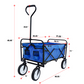 Folding Wagon Garden Shopping Beach Cart (Blue)