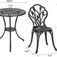 3-Piece Bistro Furniture Set Patio Set with Small Round Table and 2 Chairs, Antique Copper