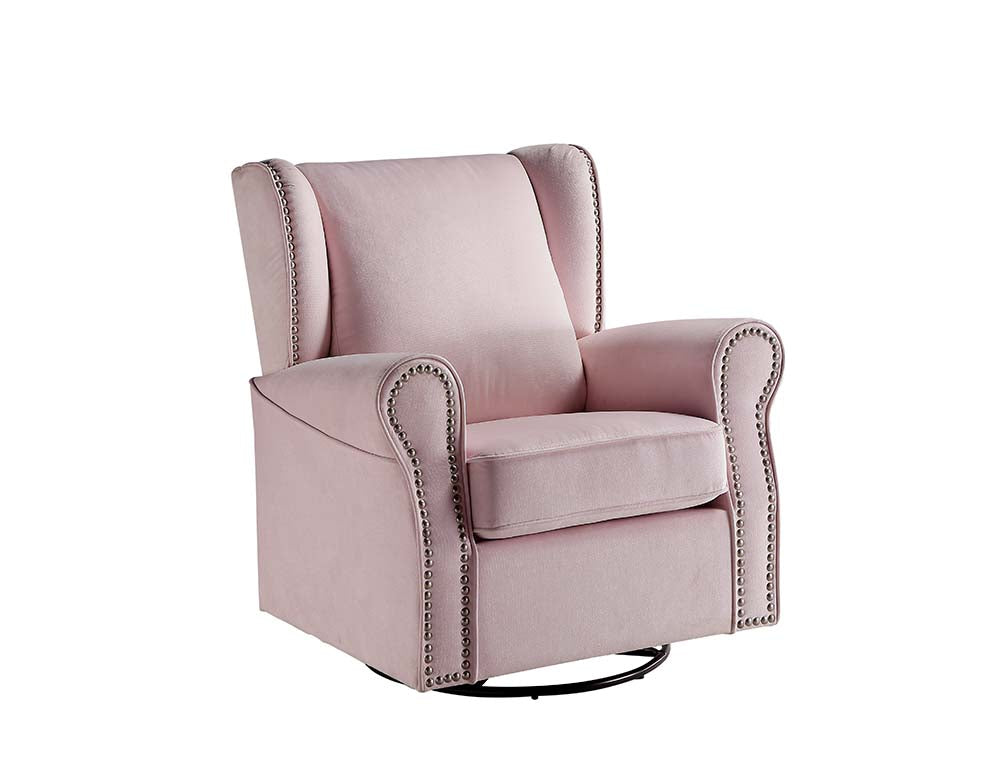 Swivel Chair w/Glider , Pink Fabric