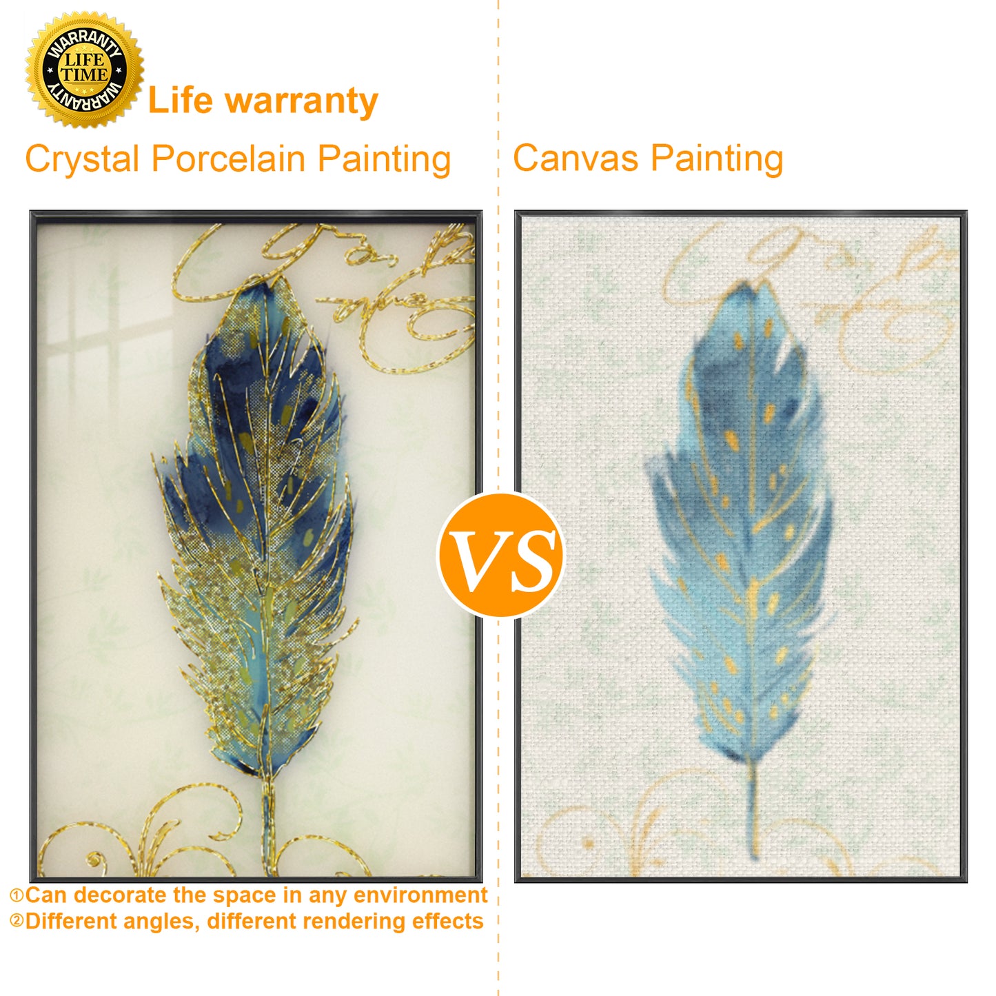 4mm Tempered Glass Wall Art, UV Digital Printed,warm color, Wall Decor