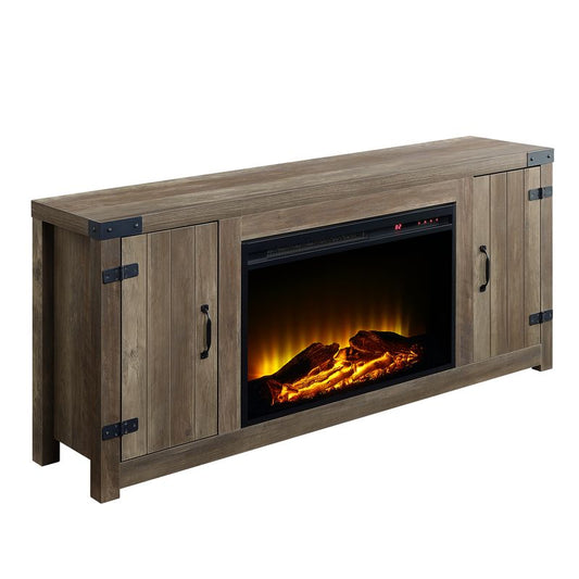 12"W Fireplace in Rustic Oak Finish